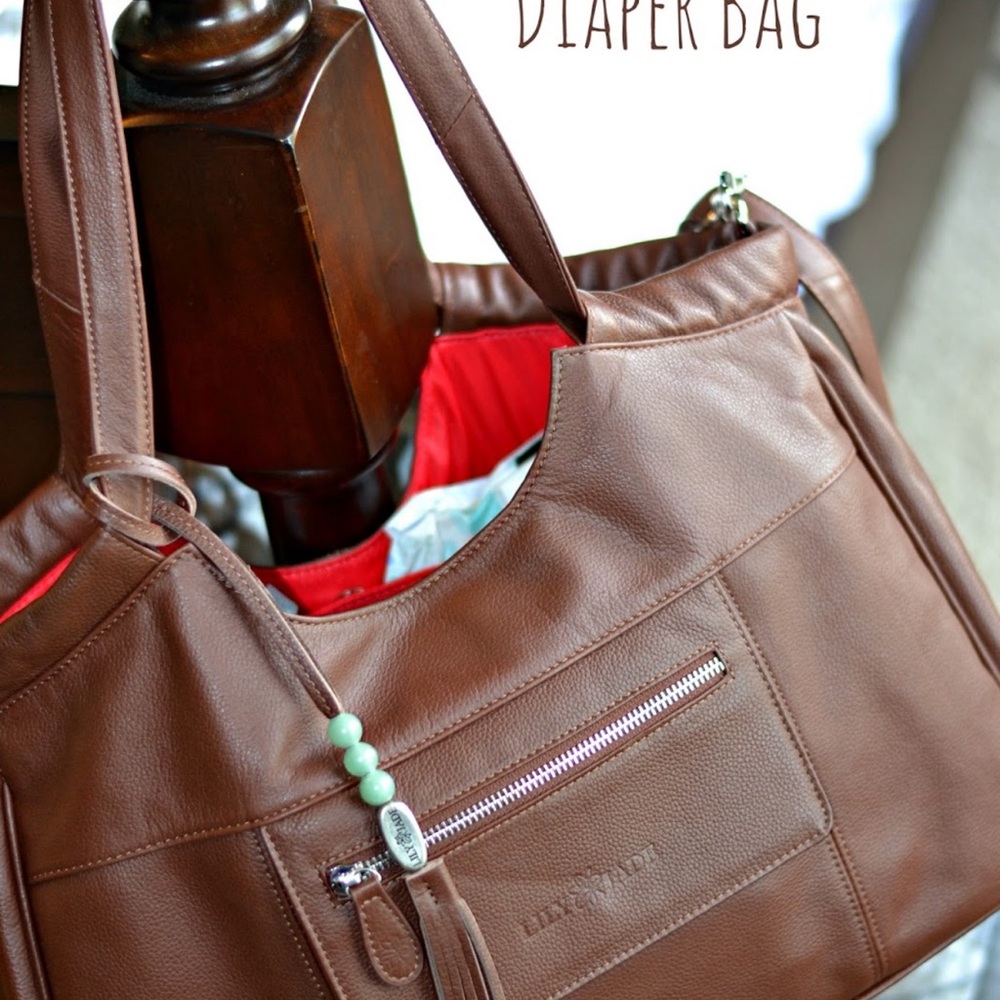 Lily Jade Brown Leather Diaper Bag